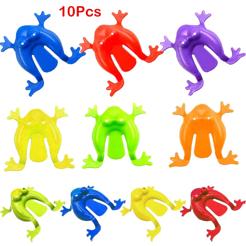 10 Pcs Creative Fun Mini Jumping Frog Post 80/90's Nostalgia Toy Press To Bounce The Little Frog Parent-child Interactive Toys