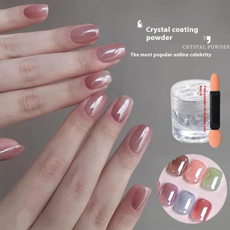 Aurora Pearl Nails Glitter Dust Chrome Moonlight White Rubbing on Powder Shell Mirror Pigment 1 Jar Nail Art Supplies Decoration