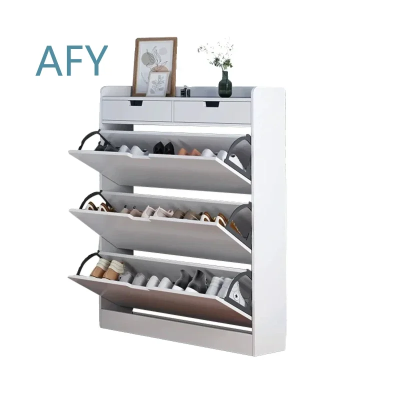 High Quality Shoe Cabinet for Home Entrance Door Shoe Rack for Aisle Storage Ultra Thin Integrated Entrance Cabinet for Shoe