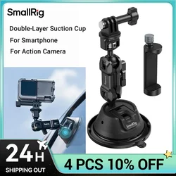 SmallRig Double-Layer Suction Cup Mount for Smartphone/Action Camera, Car Mount with Phone Holder for iPhone for GoPro for DJI