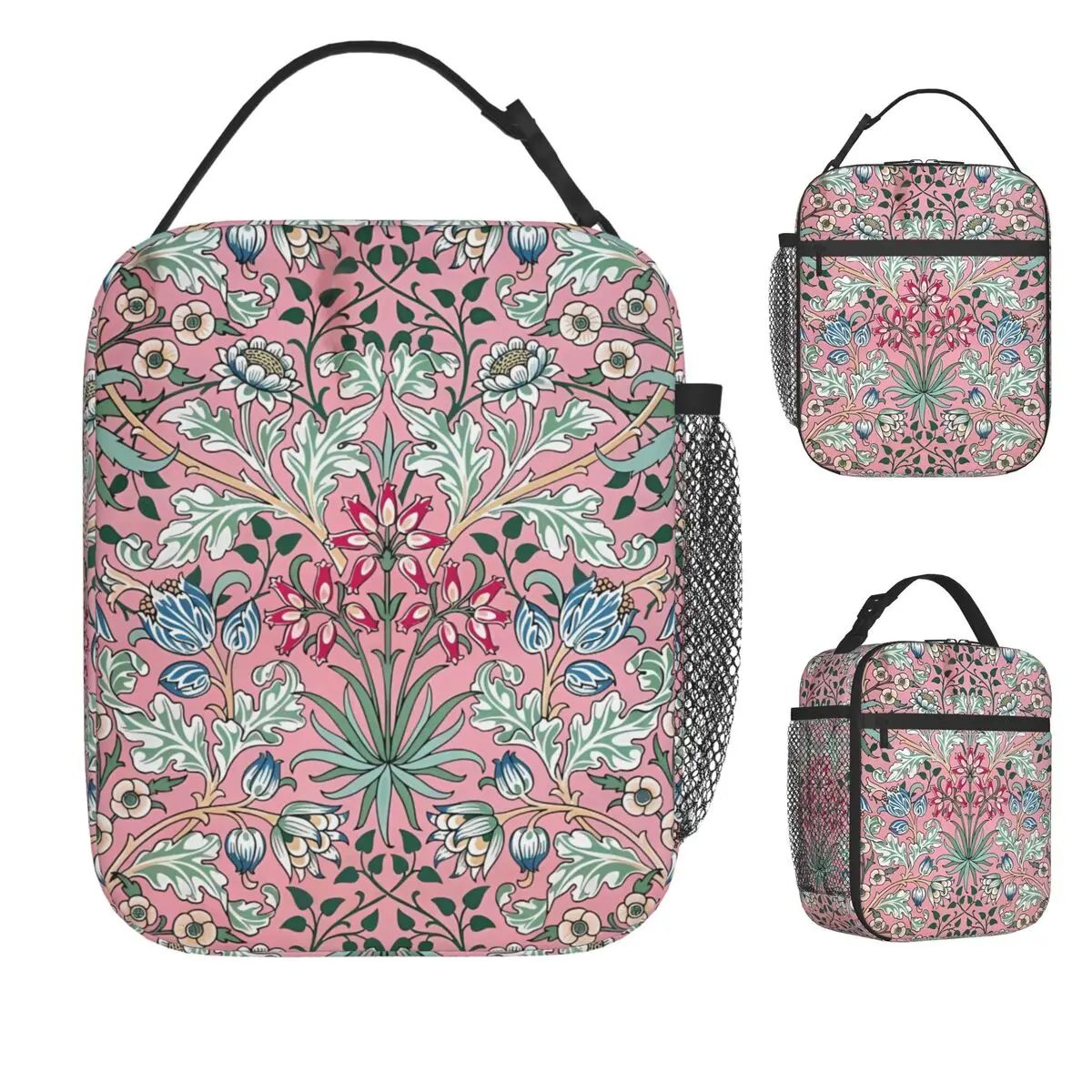 William Morris Lunch Bag Flower Print Aesthetic Lunch Box Outdoor Picnic Portable Thermal Lunch Bags Print Cooler Bag