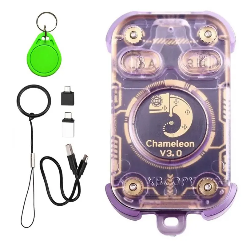 Chameleon V3.0 RFID Smart Chip Reader Smart Card Emulator Reader Writer ID IC 125K 13.56M Tag Copyer+1XUID Keychain-Y41A