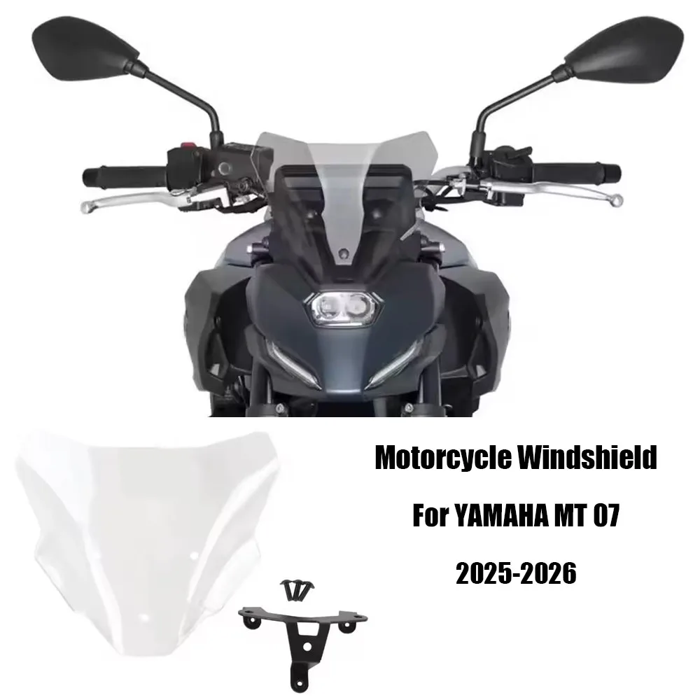 

Fits MT-07 GEN4 2025 2026 Motorcycle Sports Touring Front WindScreen For YAMAHA MT 07 MT07 Windshield Visor Wind Deflector