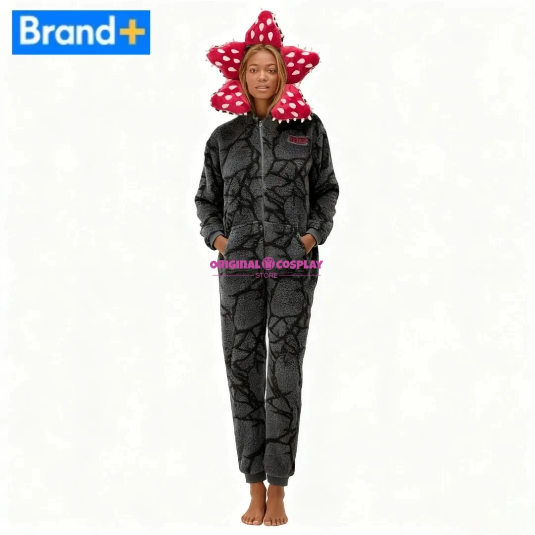

Christmas Stranger Pajamas With Plant Design - Adult Onesie With Cozy Flannel Fabric, Perfect For Holiday Parties