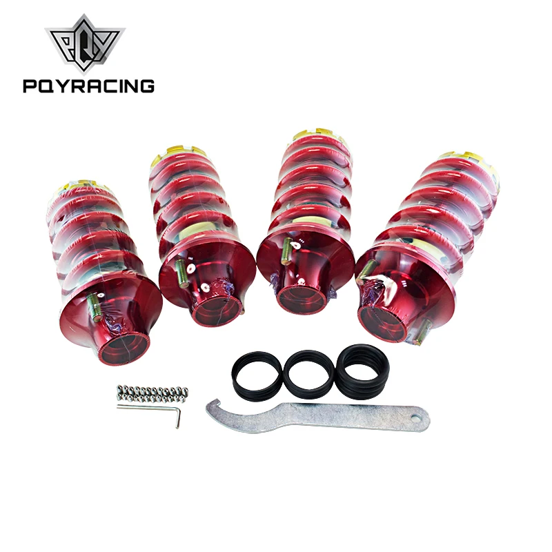 PQY - ALUMINUM ADJUSTABLE COILOVER SPRING + SHOCKS STRUT TOWER TOP HAT PQY-TH12RD