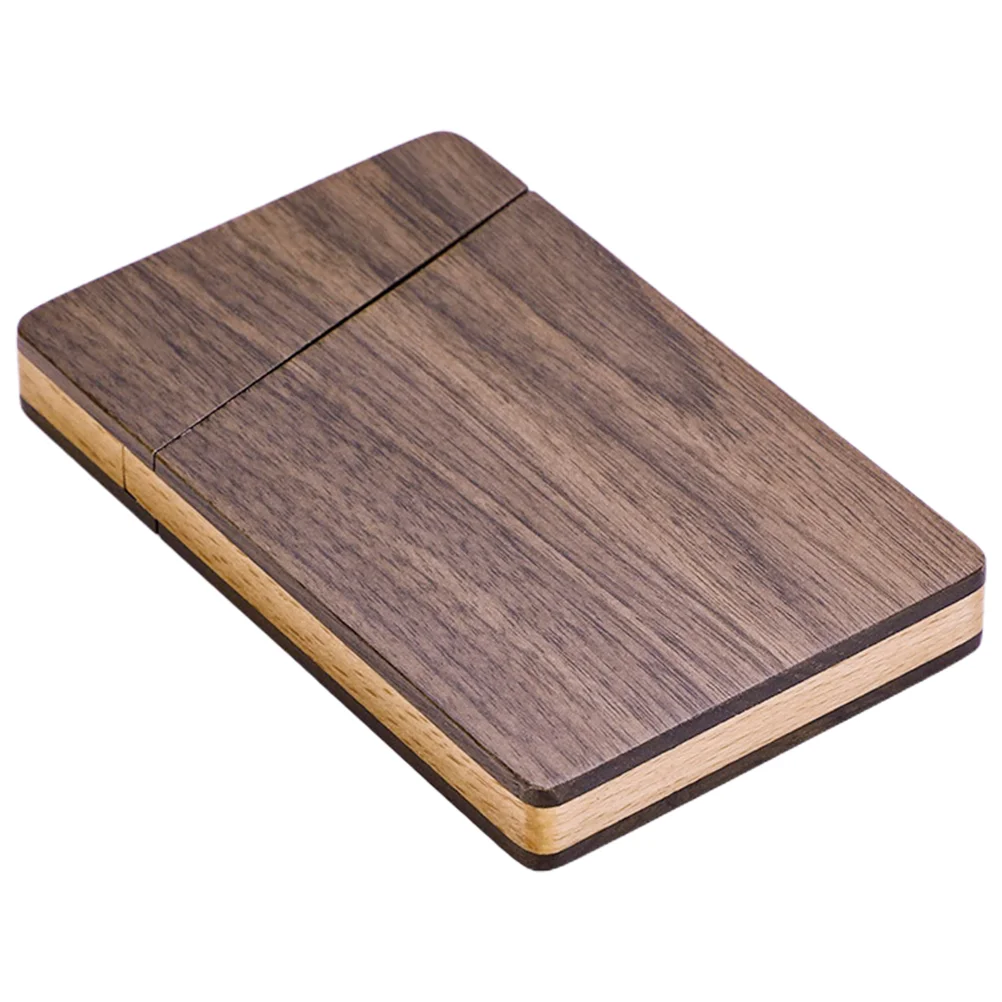 

Portable Wooden Business Card Box Wallets for Men Holder Pocket Women Black Walnut Other Products Realtor Gifts Man Case