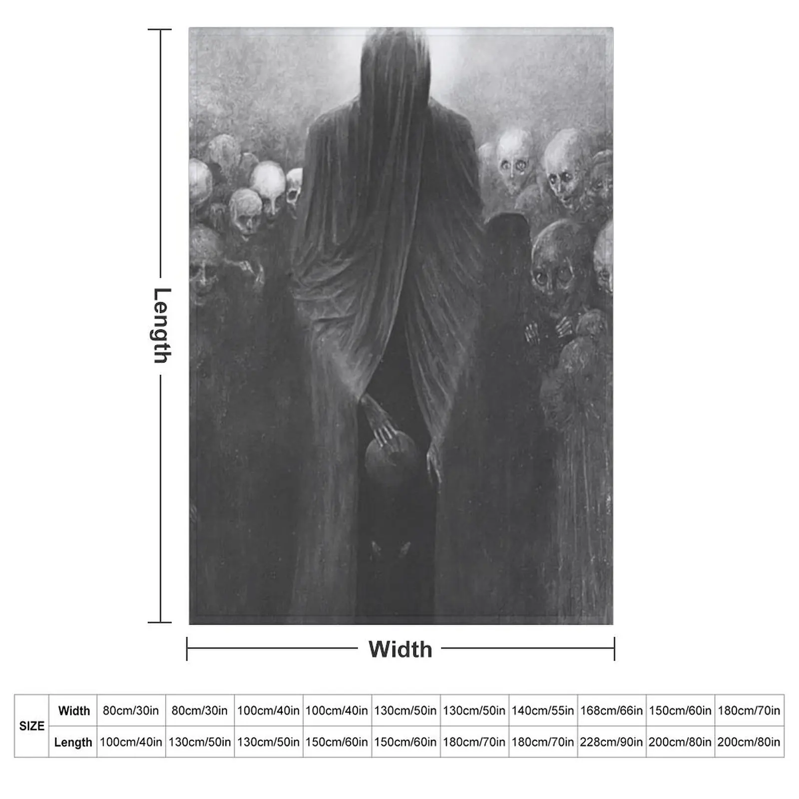 Untitled (Ritual), by Zdzis?aw Beksi??ski Throw Blanket Travel Plaid on the sofa Decoratives Blankets