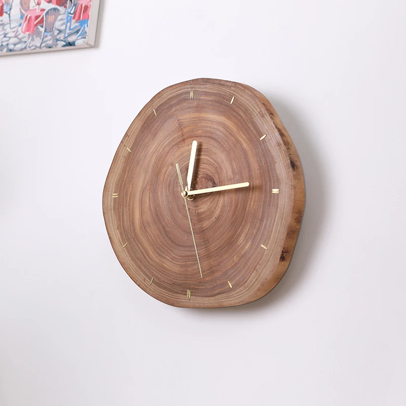 

Silent Wooden Wall Clock Sbattery Clock Mechanism Wall Modern Living Room Minimalist Style Wanduhr Decoration Home