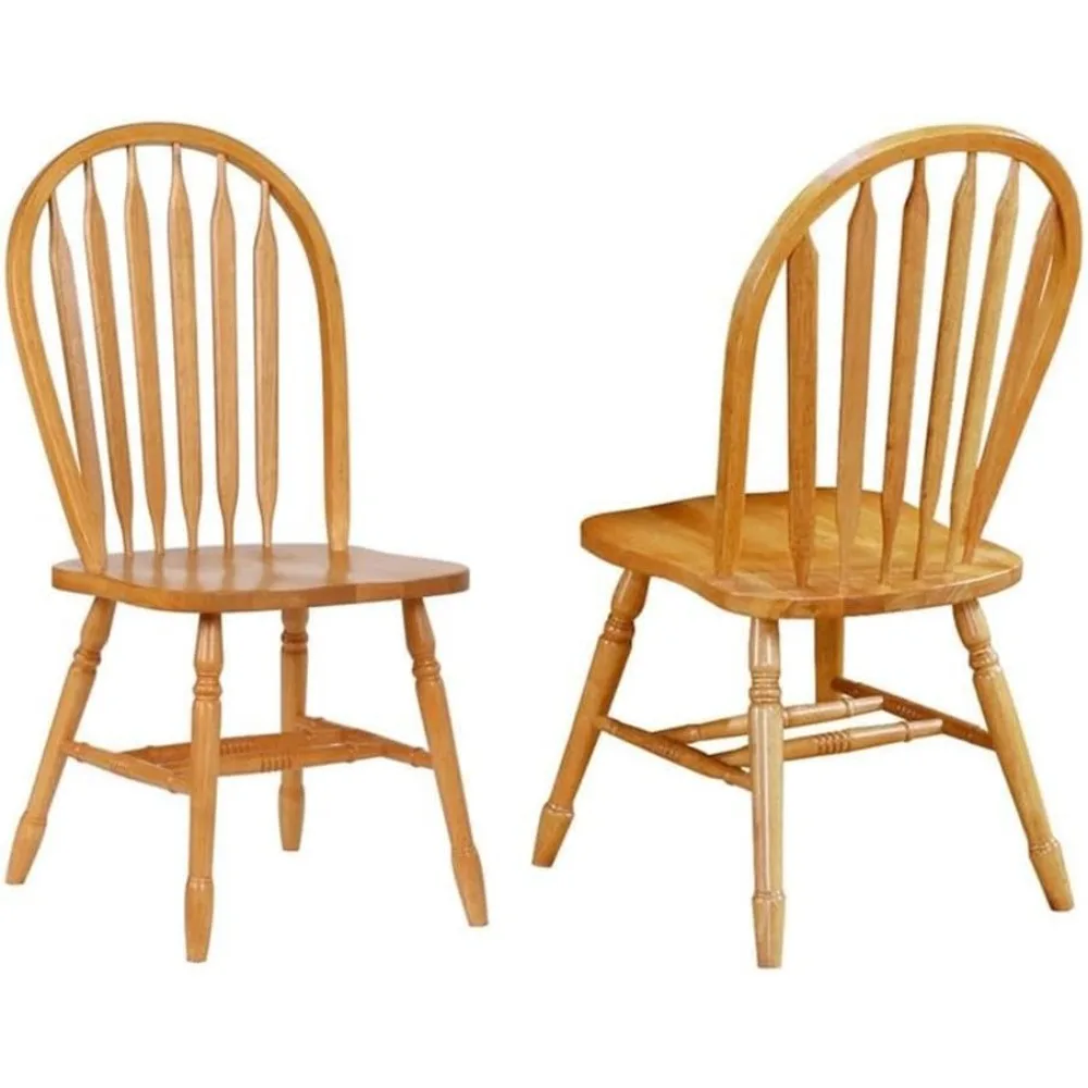 

Windsor Style Light Oak Dining Side Chairs - Set of 2 Solid Wood Selections