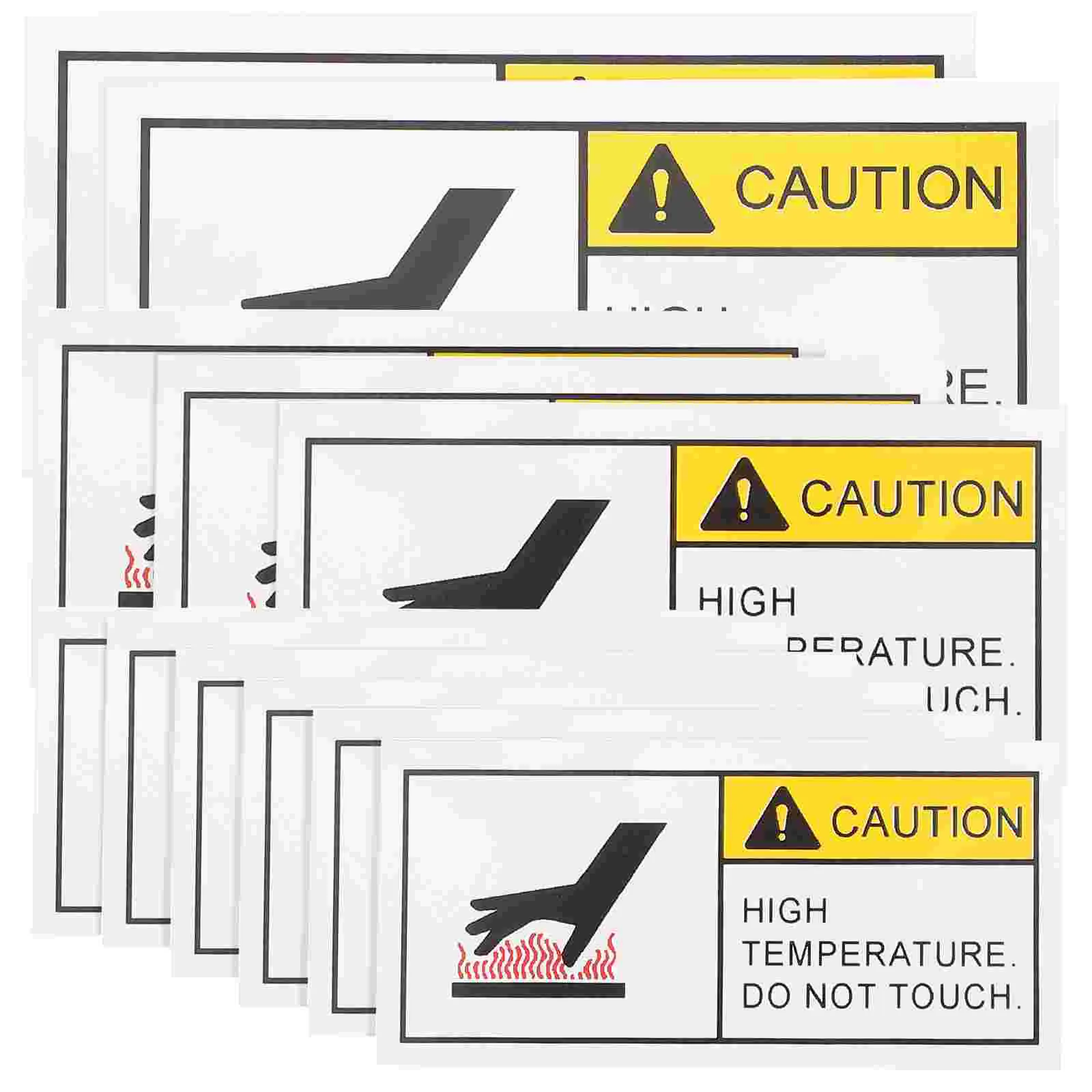 10 Pcs Sticker Be Careful with Laser Stickers Warning Labels Hot Signs for Radiator