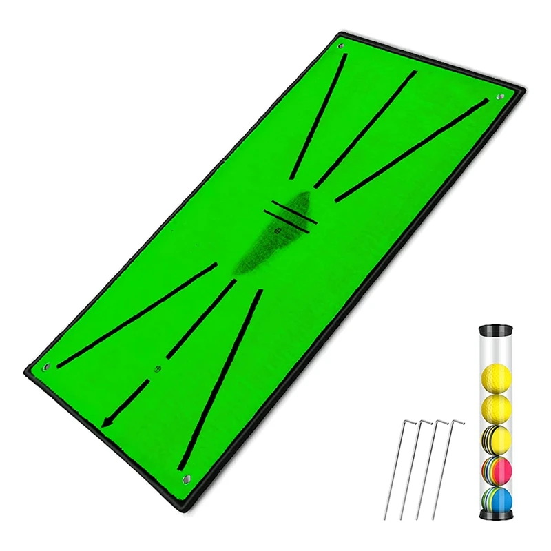 Golf Swing Training Mat 12 X 24In Portable Impact Mats For Backyards Swing Detection Batting Practice Training Aids