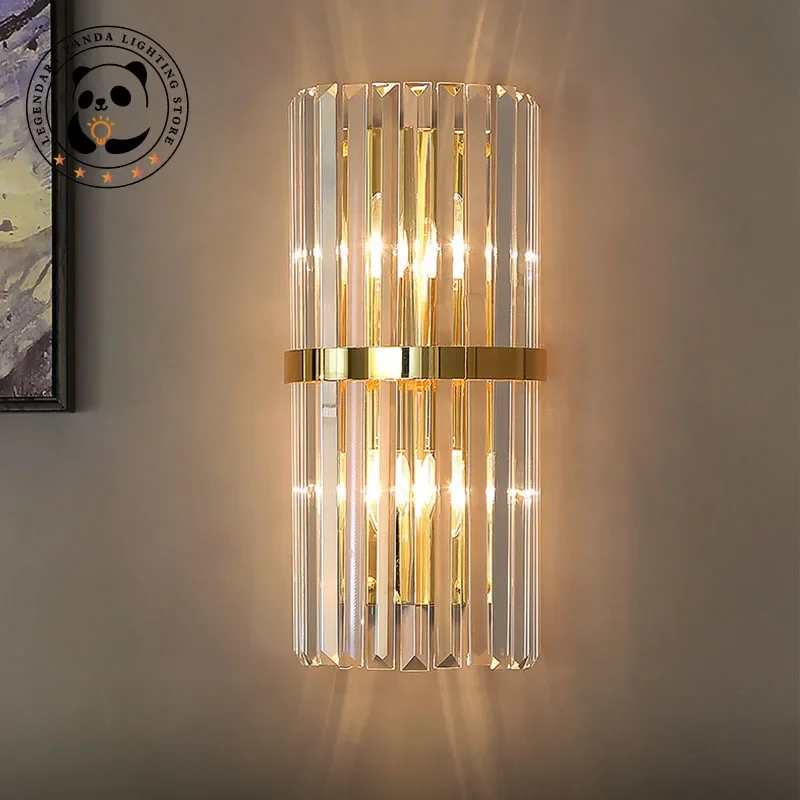 

Modern Luxury Wall Lamp Simplicity Crystal Lampshade Light Fixture Dining Room Corridor Bedroom Bedside Parlor Decor LED Sconces