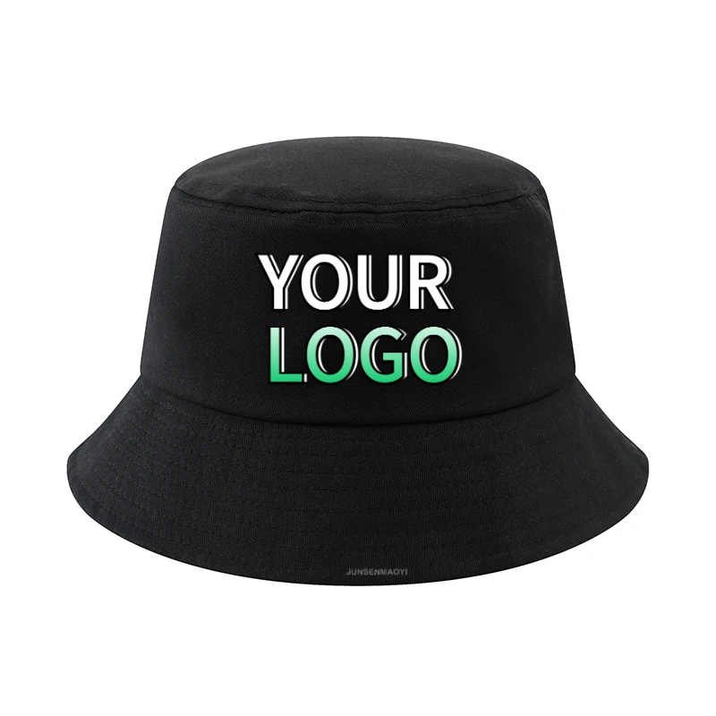 

Custom DIY Logo Bucket Cotton Hat for Men Women Summer Sun Hat Fishing Hat Panama Unisex Outdoor Fisherman Hat designer cap