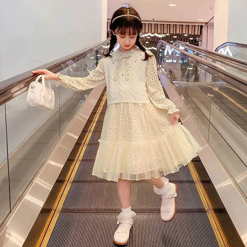

Girls' Spring Dress2026New stylish spring and autumn princess dress for children, fashionable outfit for girls and older childre