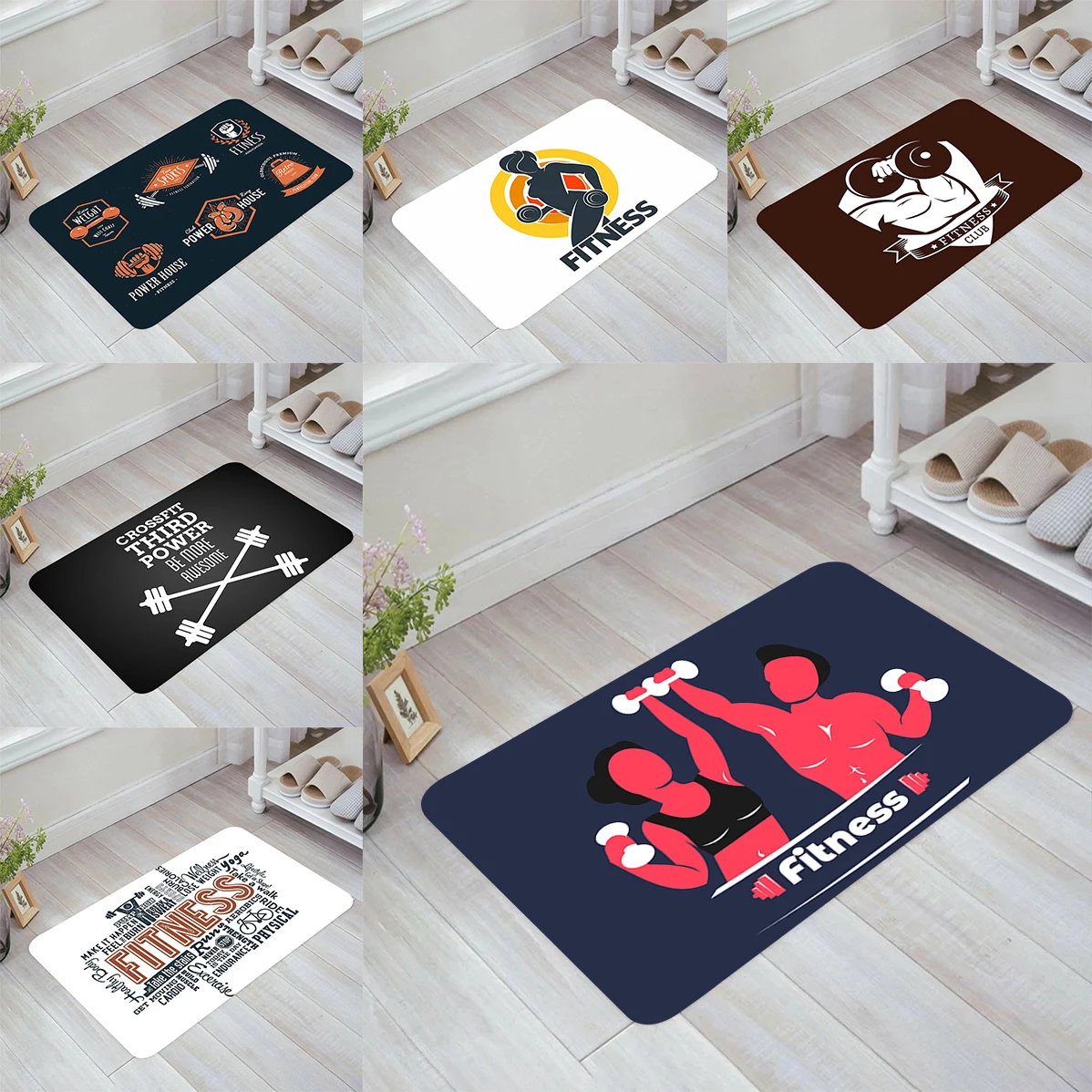 

Powerhouse Gym Floor Mat Doormat Entrance Door Aesthetic Room Decoration Carpets Kitchen Rug Home Balcony Rugs Foot Carpet Mats