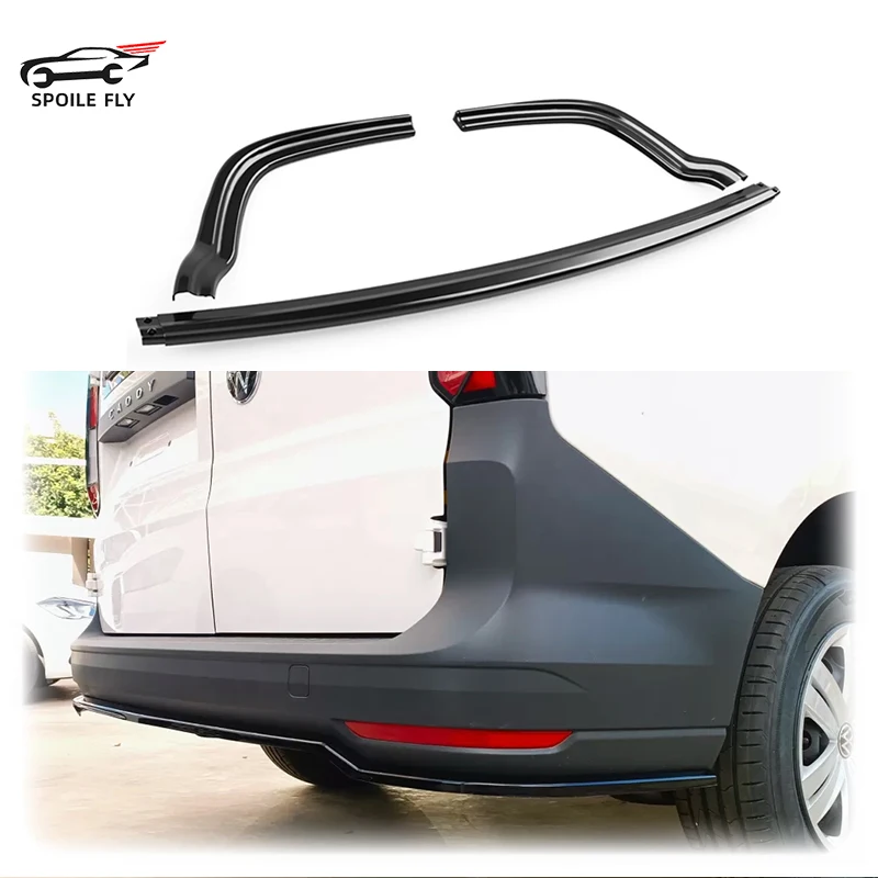 

For VW Volkswagen Caddy Mk5 2021 2022 2023 2024 High Quality Car Rear Bumper Lip Spoiler Glossy Black Body Kit