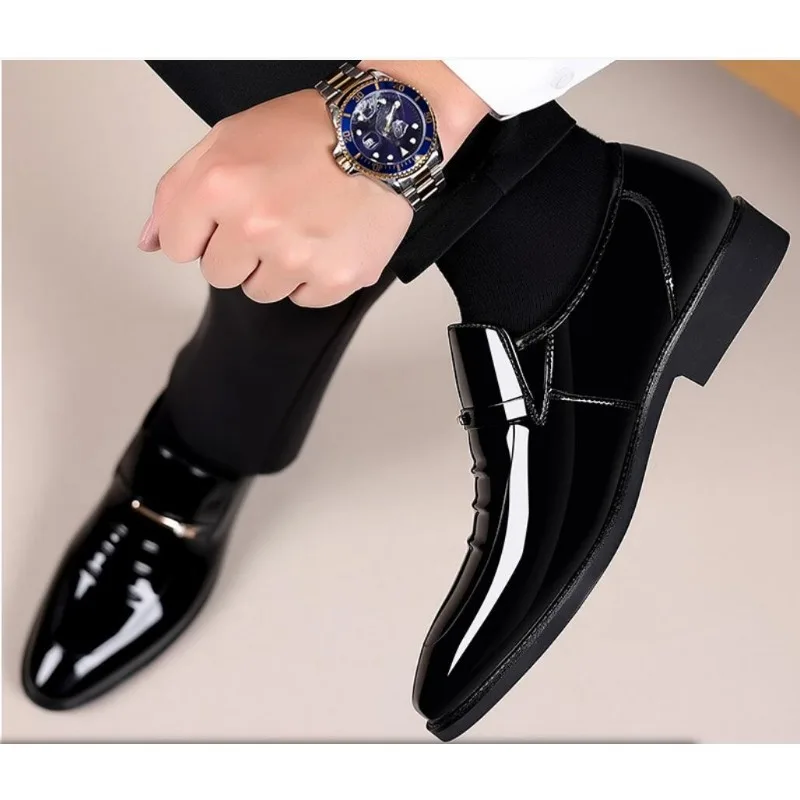 Sizes 38-48 Mens Dress Shoes Formal Business High Gloss Loafers Luxury Wedding Shoes Comfortable Casual Driving Shoes for Men