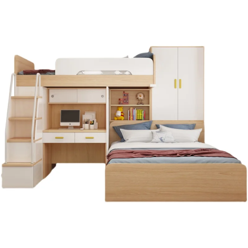 

High and low bunk beds staggered