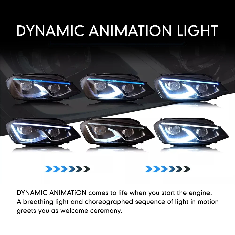 Pair of Car Styling Car Headlight Assembly For VW GOLF 7 2014-2017 Head Lamp Car Tuning Light Accessories Parts Plug And Play