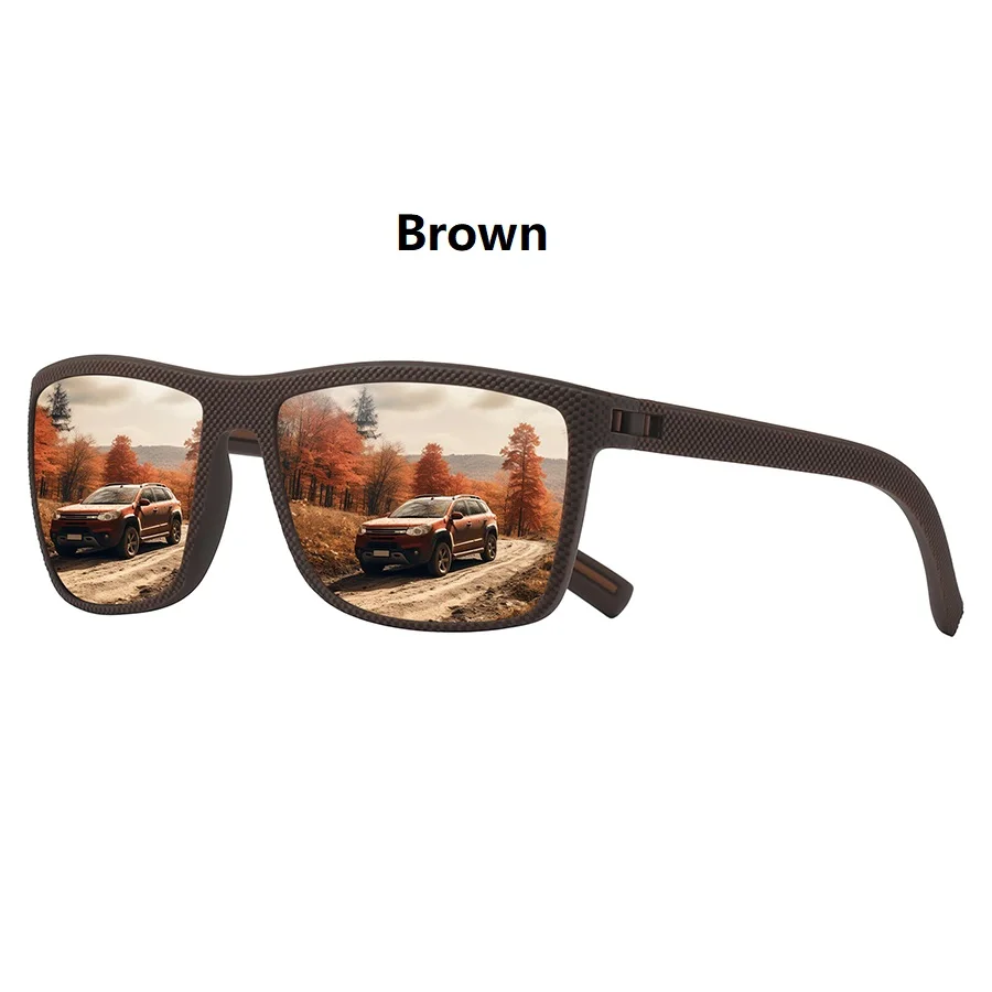 Vintage Quadratische Sonnenbrille Modische Trendige Bunte Fahr- und Bergsteiger-Brille Laufbrille mit Augenschutz – Detail 6