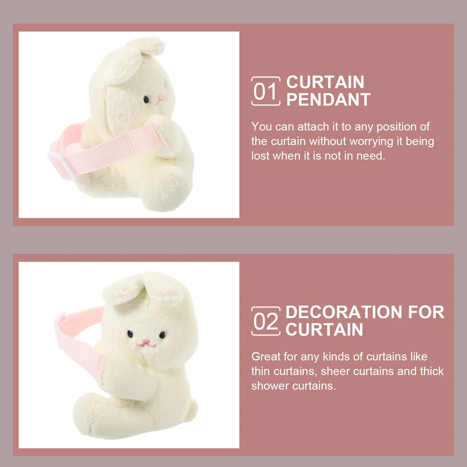 

1pc Cute Animal Curtain Tiebacks Bunny Home Decor Clips Drapes Accessories Cartoon Hanging Decorative Curtains