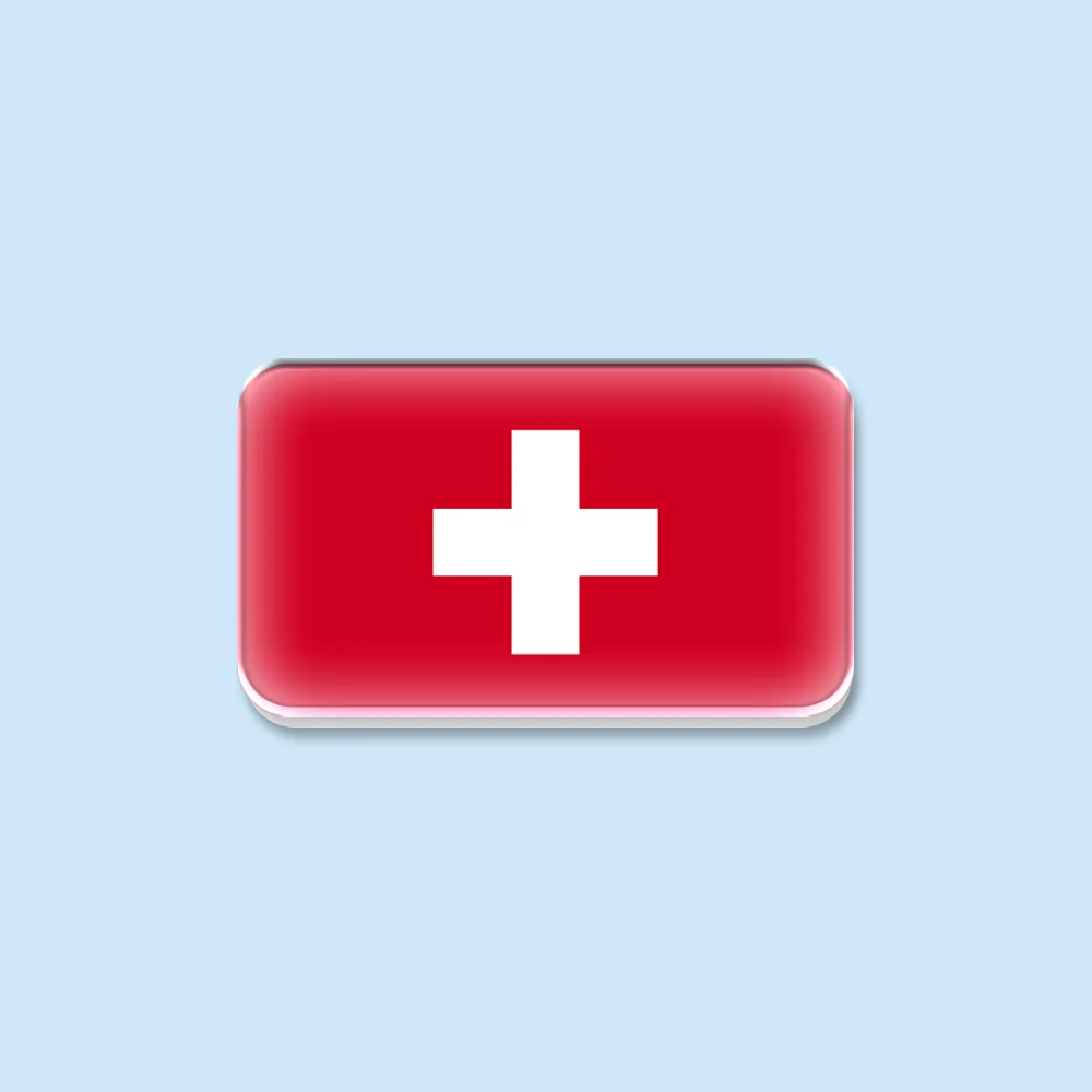 Swiss Flag Acrylic Lapel Pin Patriotic Souvenir Badge for Travel and Daily Decoration