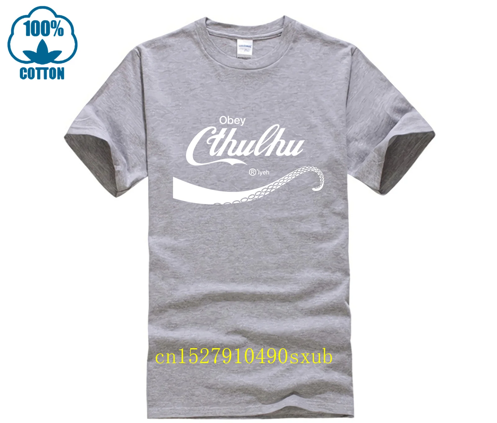 Fashion T Shirt 100% Cotton    brand men shirt Obey Cthulhu casual o-neck loose summer T shirt for men