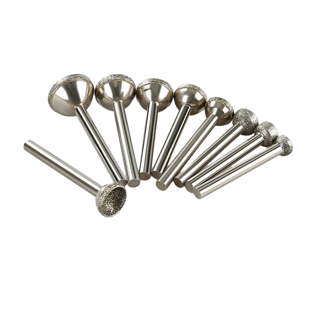 Diamond Mounted Point Head Spherical Concave Coarse Grinding Bit For Jade Amber Accessories Lixadeira Sand Paper