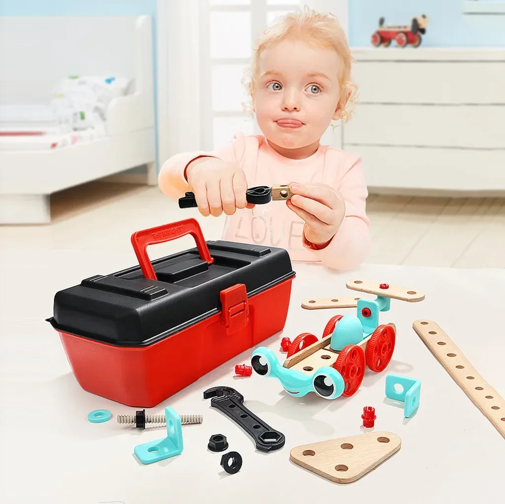 

Funny DIY Children Pretend Role Play Combination Disassembly Screw Nut Repair Tool Box Assembly Classic Kid Educational Boys Toy