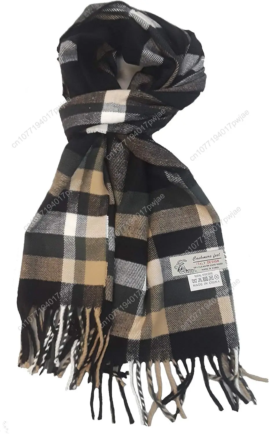 وشاح كلاسيكي أنيق من الكشمير ذو ملمس ناعم ملفوف بالبلايد الغنية مقاس 12 × 72 بوصة للجنسين #1