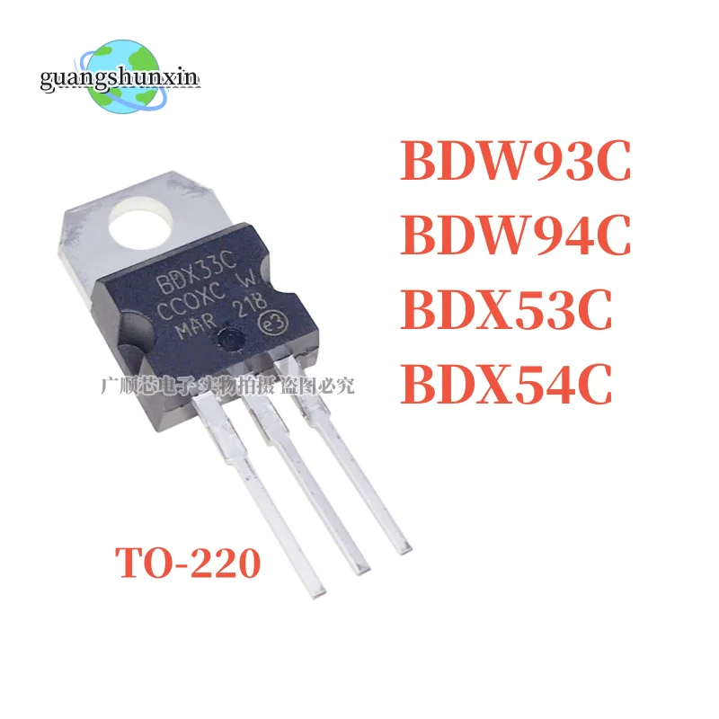 10PCS New BDW93C BDW94C BDX53C BDX54C BDW93 BDW94 BDX53 BDX54 TO-220 Darlington transistor