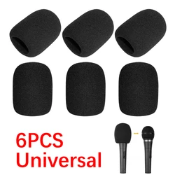 6pcs Microphone Cover High Density Mic Windscreen Sponge Foam For Most Standard Microphones