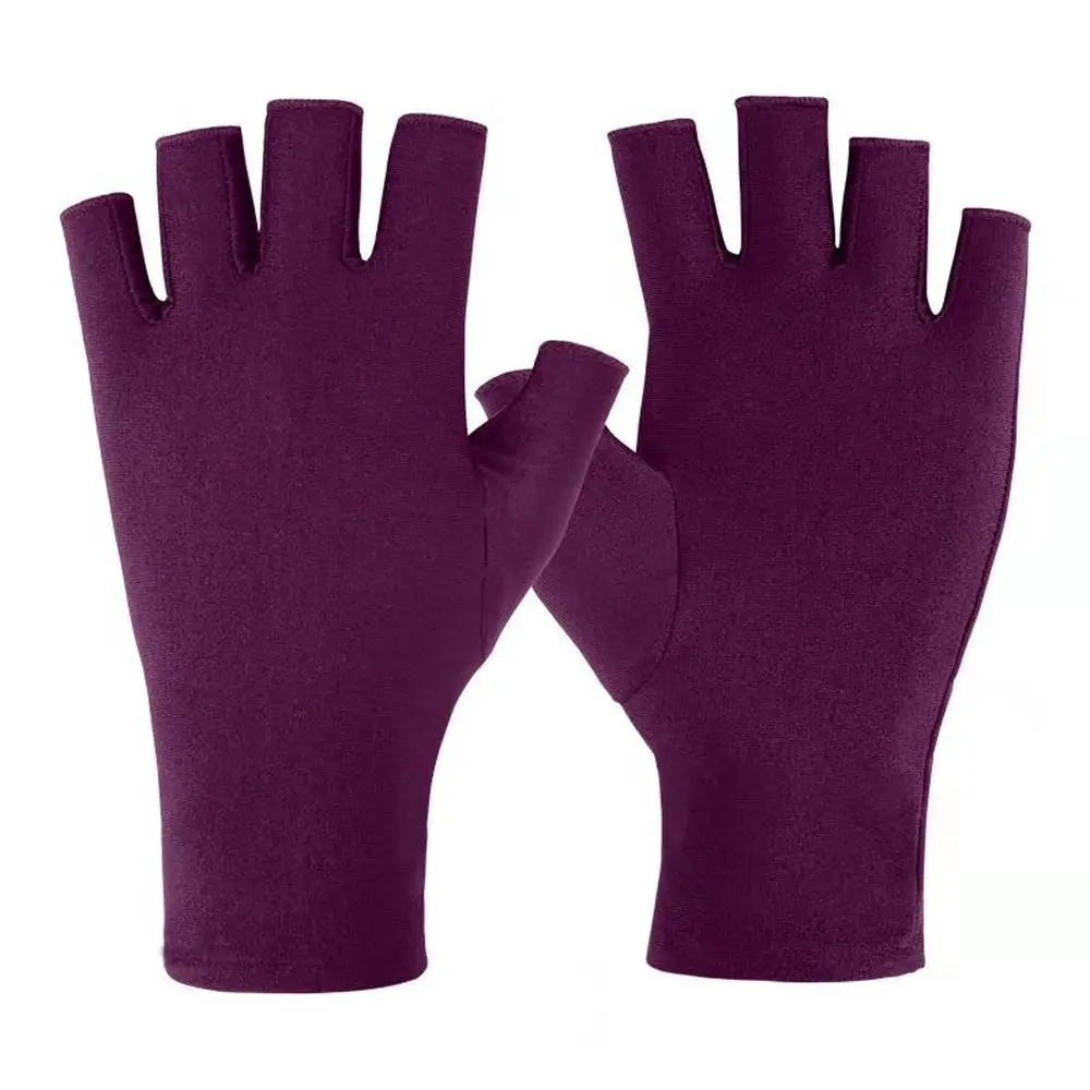Summer Simple Two Finger Driving Sunscreen Outdoor Women Gloves Fingerless Ice Silk Gloves Man Mittens