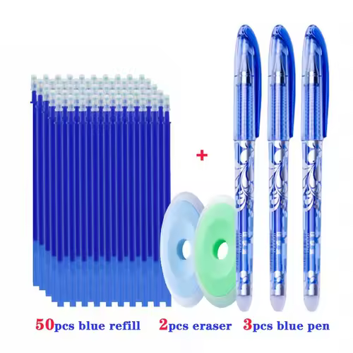 55pcs/lot Erasable Gel Pen 0.5mm Refill Rod Magic Ink Erasable Pen Washable Handle Office School Writing Tools Kawaii Stationery - Image 10