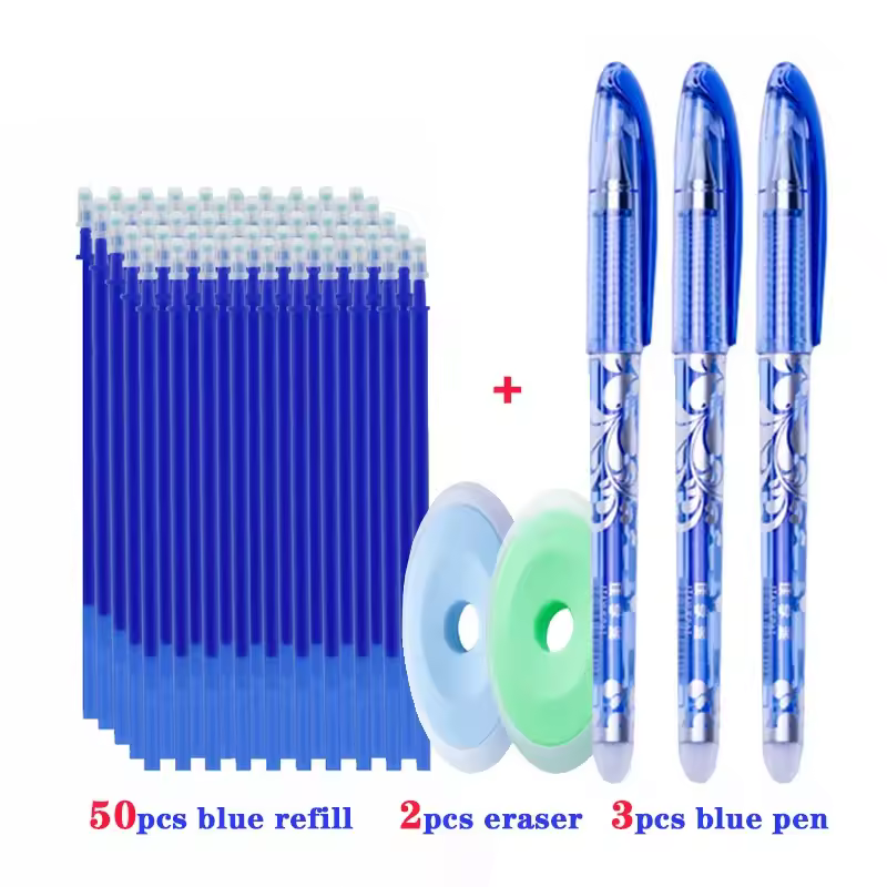 55pcs/lot Erasable Gel Pen 0.5mm Refill Rod Magic Ink Erasable Pen Washable Handle Office School Writing Tools Kawaii Stationery - Image 10