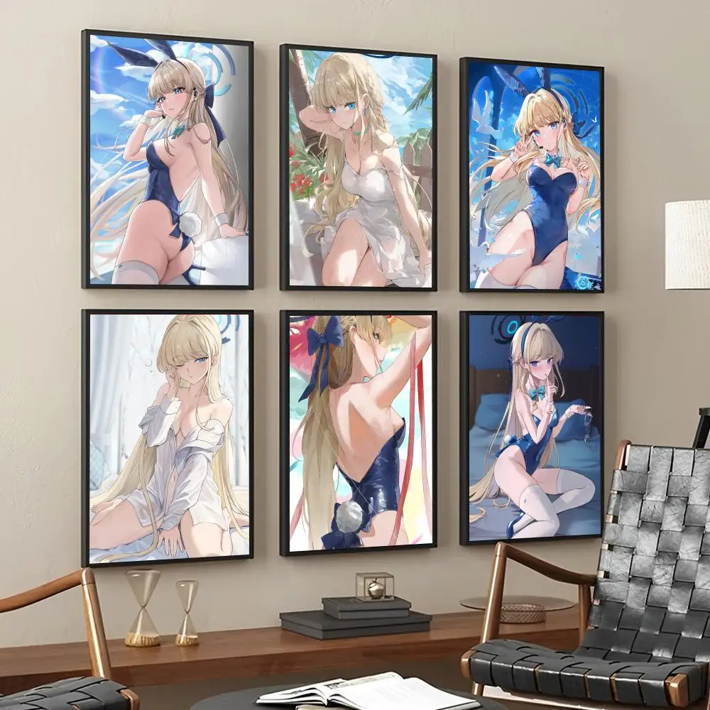 Blue Archive Asuma Toki Anime Game swimsuit Sexy Girl Poster Stickers Living Room Bedroom Entrance Cafe Wall Art Decoration