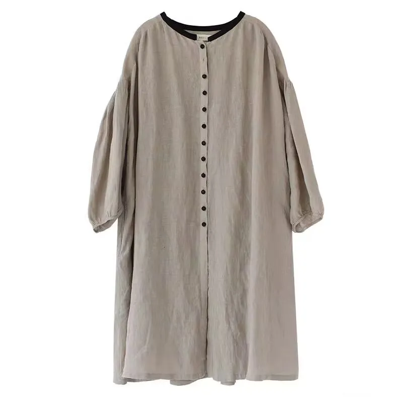 Ele Oversized Long Open Cardigan Spring Autumn Casual Sle Agel Faion Commute Wear Single Piece Medium Weight