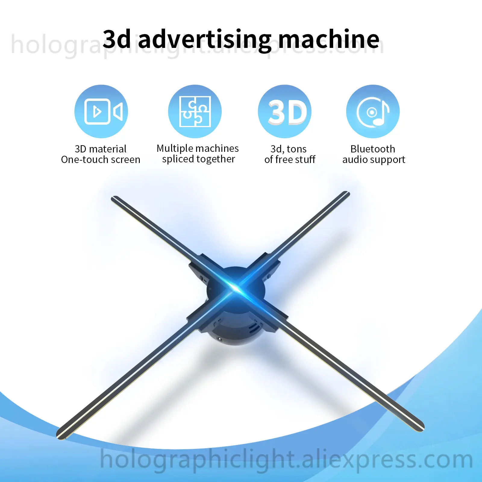 3D Holographic พัดลมโปรเจคเตอร์ Wifi Led ป้ายโฮโลแกรมโคมไฟ Player โฆษณาจอแสดงผลโฆษณาโลโก้โปรเจคเตอร์