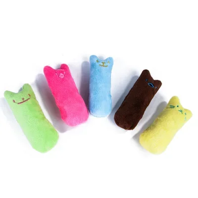 고양이 장난감 Teeth Grinding Catnip Toys Funny Interactive Plush Cat Toy Pet Kitten Chewing Vocal Toy Claws Thumb Bite Cat Mint