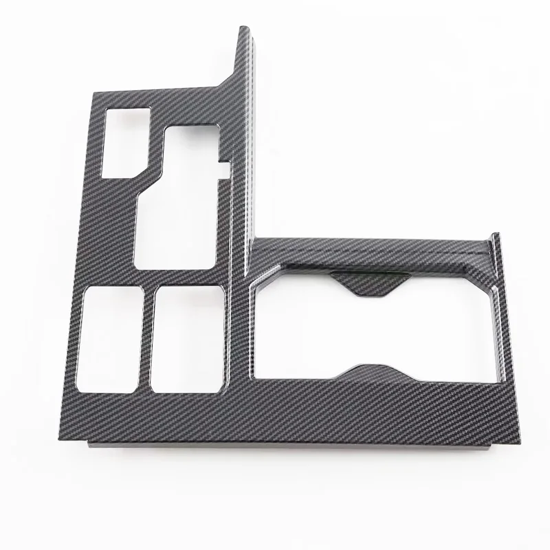 

For Toyota Tundra 2022 2023 ABS Carbon Fiber Car Central Control Gear Shift Panel Cover Trim Water Cup Holder Cover