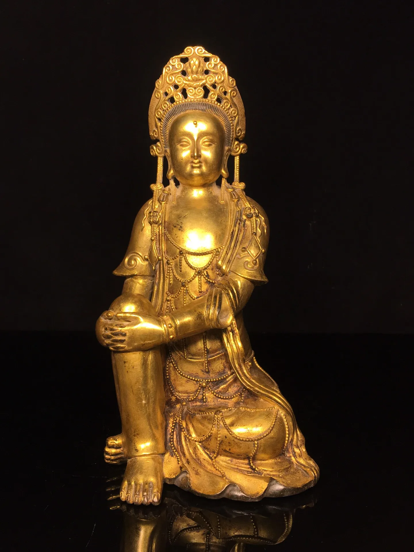 Old Bronze Gilded Northern Wei Buddha Free Guanyin Guanyin Bodhisattva Sitting Buddha Amitabha Worship Hall Town house