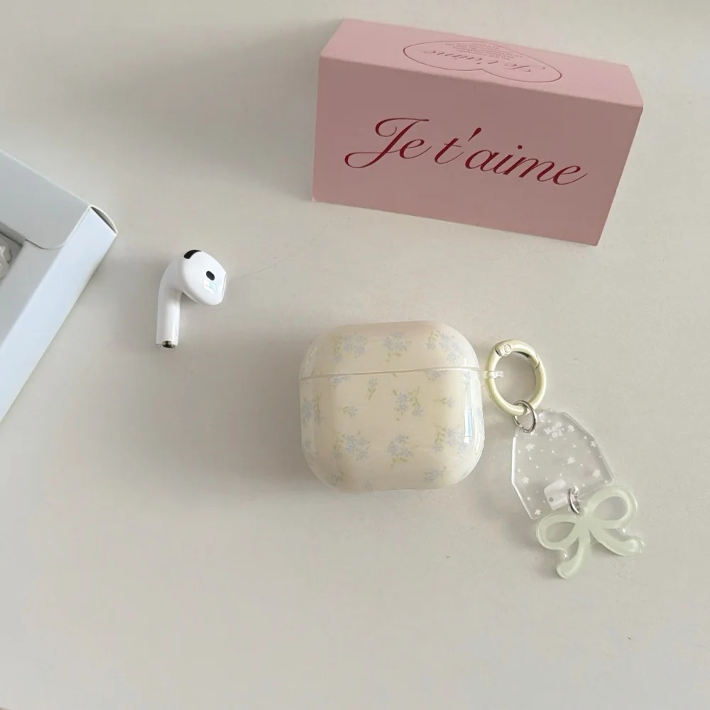 Cute Floral AirPods Case for 3rd 4th Gen Pro 2 3 Shockproof Soft Yellow Purple