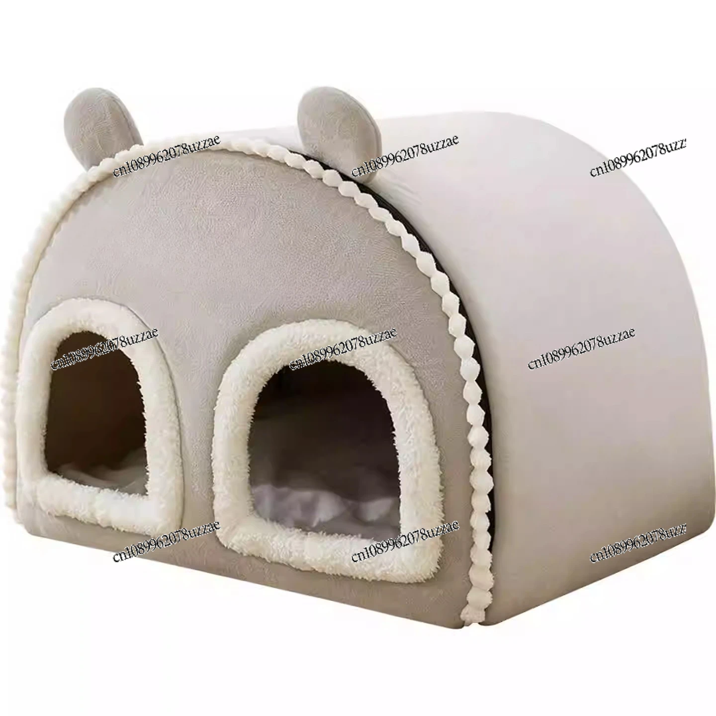 

Теплый утолщенный полузакрытый семейный домик-лежанка для кошек и собак на осень-зиму, большой просторный вольер, зимний коврик для животных