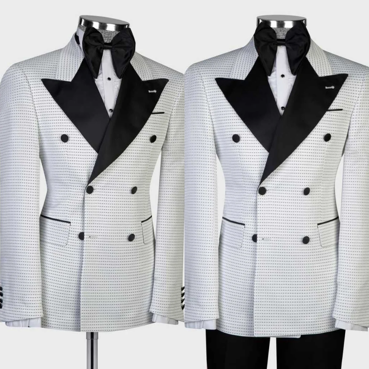 

Fashion Groom Wedding Tuxedos Peaked Lapel Double Breasted Pants Sets Classic Fit Business Occasion Customized Wear