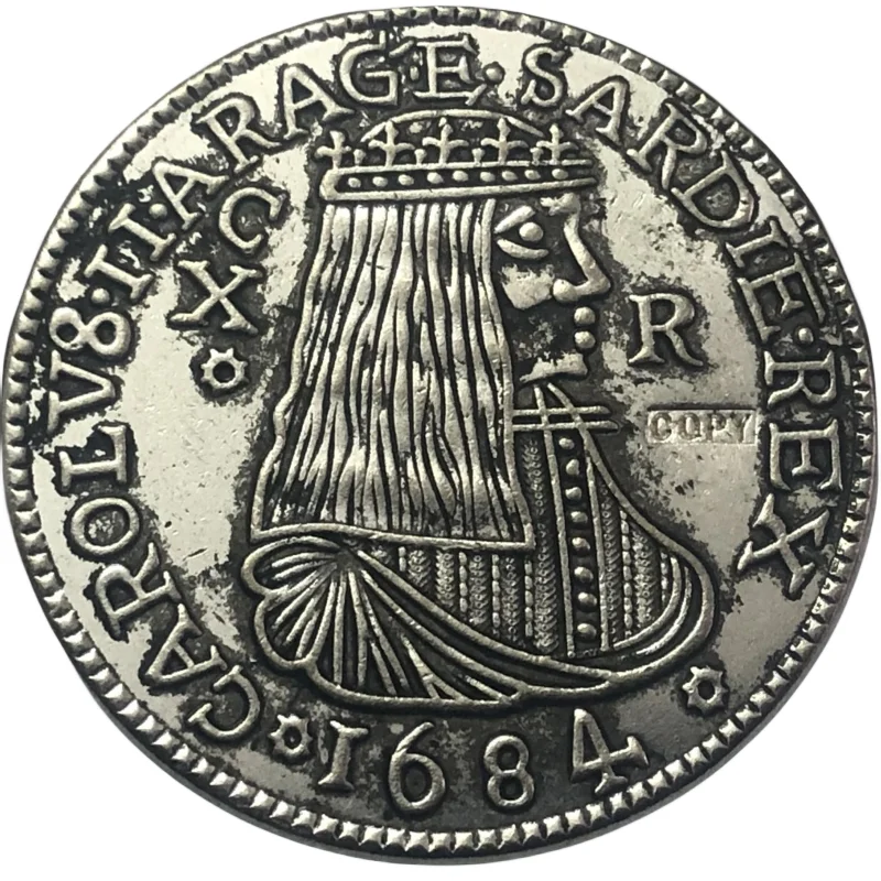 1684 Kingdom of Sardinia (​​Spanish rule) (Italian states) 10 Reali - Carlo II