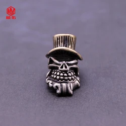 1PC EDC Paracord Beads Pirate Devil Retro Brass White Copper Lanyard Pendants Knife Beads Parachute Cord Rope Bead Pendant
