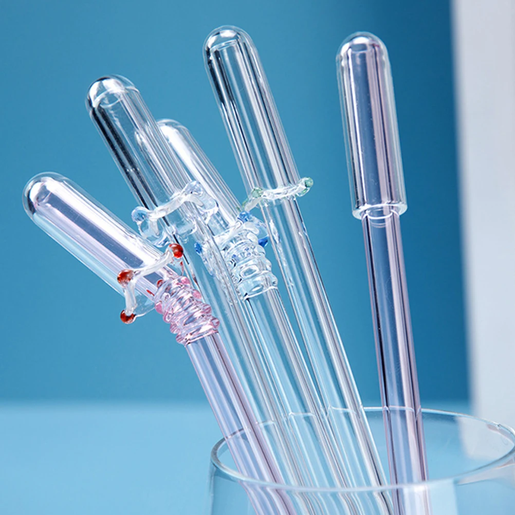 

10Pcs Glass Straw Tips Covers Transparent Reusable Straw Caps for Drinking Protection Protectors for Straws