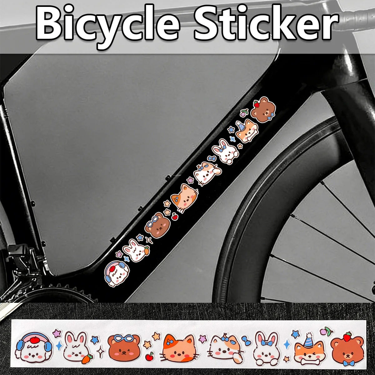 Cute Animal-Themed Bike Stickers: Waterproof Decorative Stickers for Road Bikes and Mountain Bikes