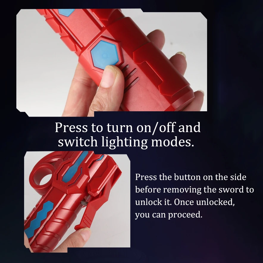 Heißer Verkauf Laser Schwert Wissenschaft Raum Design Sieben-Farbe Lichteffekte Dynamische Soundeffekte Cosplay Rollenspiel Geburtstag für Kinder