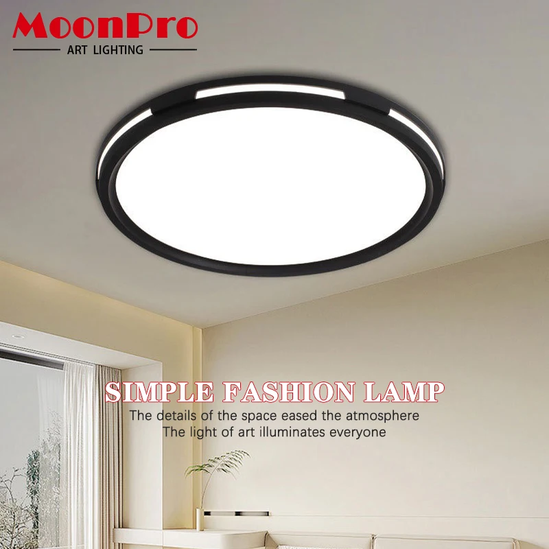 Lámpara de techo LED moderna, creativa, Circular, emisora lateral, decoración del hogar, cocina, dormitorio, sala de estar, baño